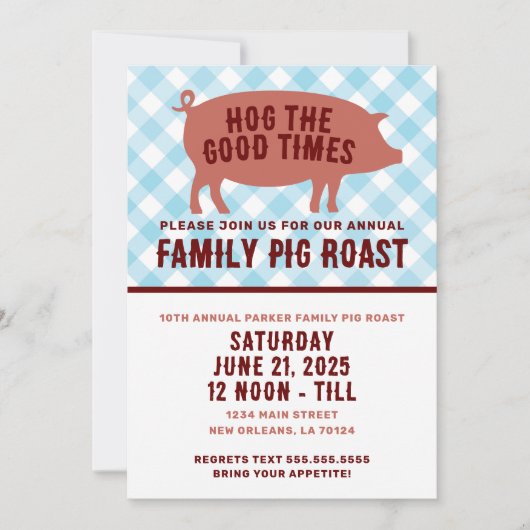 Varken de goede tijden varken braden kaart (Voorkant)