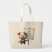 Varken - Eet Meer Mensen Grote Tote Bag (Achterkant)