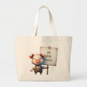 Varken - Eet Meer Mensen Grote Tote Bag (Voorkant)