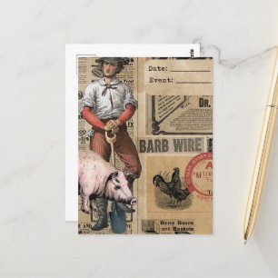  Varken en Boer Collage Briefkaart