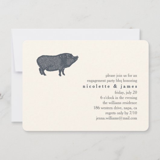  varken | Engagement Party BBQ Uitnodiging (Voorkant)