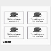  varken etsen boekenplaat rechthoekige sticker (Vel)