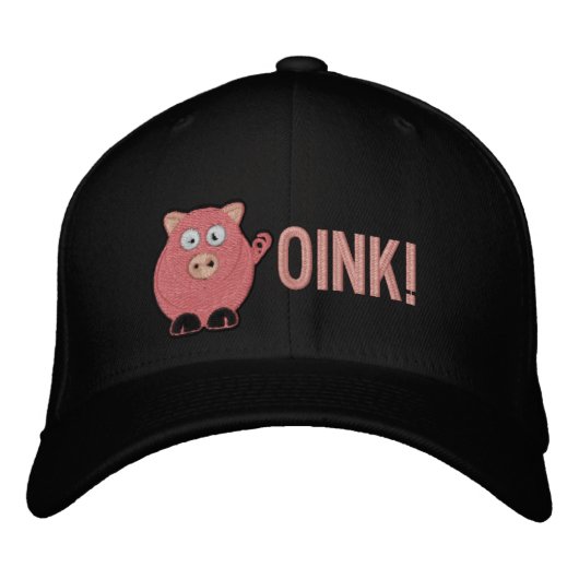 Varken Geborduurde Oink Muts Pet (Voorkant)