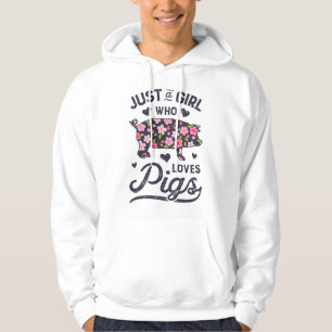 Varken Gewoon een meisje dat van varkens houdt Vro Hoodie