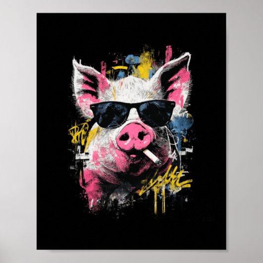 Varken Grappig Dierenliefhebber Vaders Poster (Voorkant)