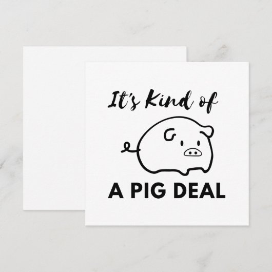 Varken Humor: Het is een BIG (Pig) Deal Bedankkaart (Voorkant / Achterkant)