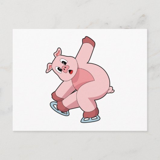 Varken IJsschaatsen Schaatsen Briefkaart (Voorkant)