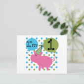 Varken Ik ben 1 Verjaardag Tshirts en geschenken Briefkaart (Staand voorkant)