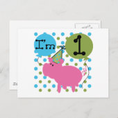 Varken Ik ben 1 Verjaardag Tshirts en geschenken Briefkaart (Voorkant / Achterkant)