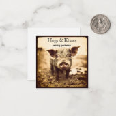 Varken in de modder, knuffels en kussen, aanpasbaa notitiekaartje (Voorkant / Achterkant in situ)