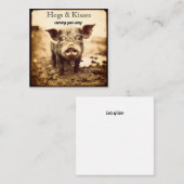 Varken in de modder, knuffels en kussen, aanpasbaa notitiekaartje (Voorkant / Achterkant)