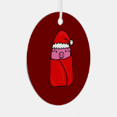 Varken in deken kerstdecoratie metalen ornament (Voorkant Rechts)