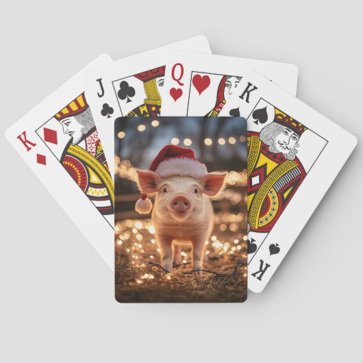 Varken in een Kerstmannenhoed Pokerkaarten (Achterkant)