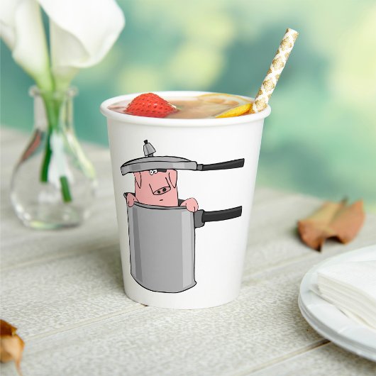 Varken in een Pot Papieren Bekers