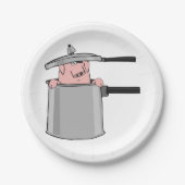 Varken in een Pot Papieren Bordje (Voorkant)