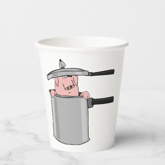 Varken in een potje papieren bekers (Voorkant)