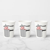 Varken in een potje papieren bekers