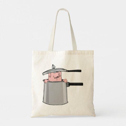 Varken in een potje tote bag (Achterkant)