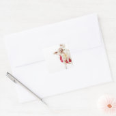 Varken in een rode bikini vierkante sticker (Envelop)