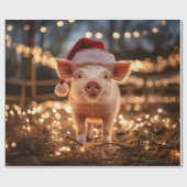 Varken in een Santa Hat Decoupage Craft Cadeaupapier (Vlak)