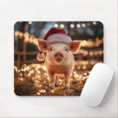 Varken in een Santa Hat Muismat (Met muis)