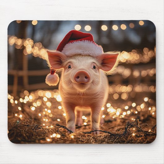 Varken in een Santa Hat Muismat (Voorkant)