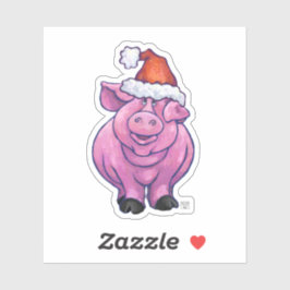 Varken in een Santa Hat Sticker