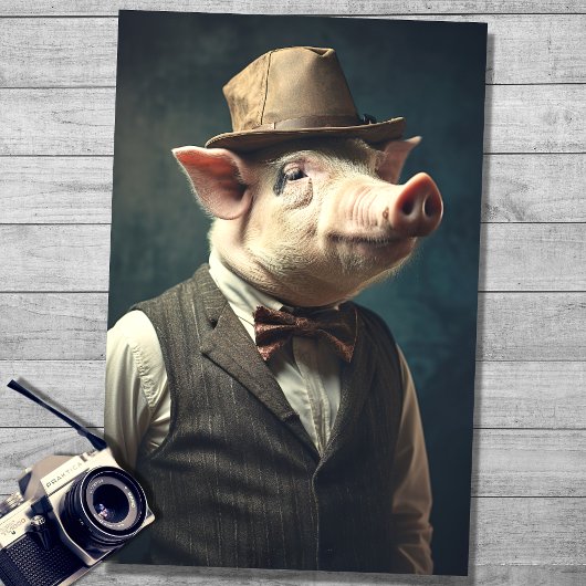 Varken in Gentleman's Clothing 2 Decoupage Paper Tissuepapier