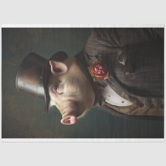 Varken in herenkleding 1 Decoupage papier (Voorkant)