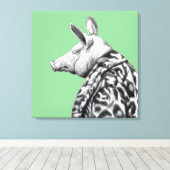 Varken in Jaguar bontjas (Moegi) Canvas Afdruk (Insitu (Houten vloer))