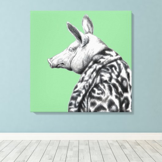 Varken in Jaguar bontjas (Moegi) Canvas Afdruk (Insitu (Houten vloer))