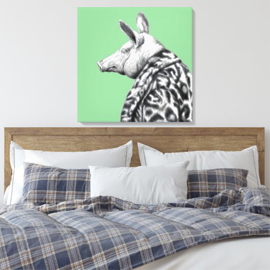 Varken in Jaguar bontjas (Moegi) Canvas Afdruk (Insitu (Slaapkamer))