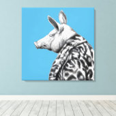 Varken in Jaguar bontjas (Old-School Blue) Canvas Afdruk (Insitu (Houten vloer))