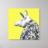 Varken in Jaguar bontjas (Retro Yellow) Canvas Afdruk (Voorkant)