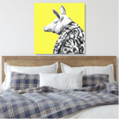 Varken in Jaguar bontjas (Retro Yellow) Canvas Afdruk (Insitu (Slaapkamer))