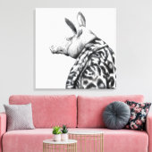 Varken in jaguar bontjas (sneeuw) canvas afdruk (Insitu (Woonkamer))