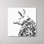 Varken in jaguar bontjas (sneeuw) canvas afdruk (Voorkant)