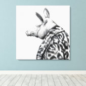 Varken in jaguar bontjas (sneeuw) canvas afdruk (Insitu (Houten vloer))