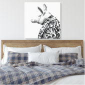 Varken in jaguar bontjas (sneeuw) canvas afdruk (Insitu (Slaapkamer))