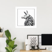 Varken in jaguar bontjas (sneeuw) poster (Thuiskantoor)