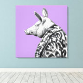 Varken in jaguar bontjas (Sumire) Canvas Afdruk (Insitu (Houten vloer))