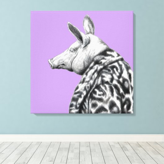 Varken in jaguar bontjas (Sumire) Canvas Afdruk (Insitu (Houten vloer))