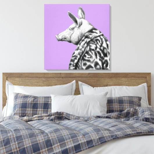 Varken in jaguar bontjas (Sumire) Canvas Afdruk (Insitu (Slaapkamer))