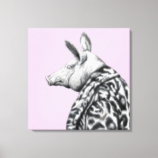 Varken in jaguar bontjas (Ume) Canvas Afdruk (Voorkant)