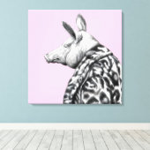 Varken in jaguar bontjas (Ume) Canvas Afdruk (Insitu (Houten vloer))