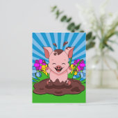 Varken in Modder Briefkaart (Staand voorkant)