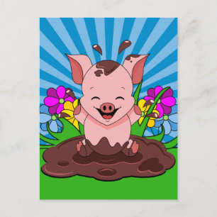 Varken in Modder Briefkaart