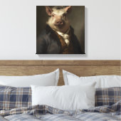 varken in pak | Dierenkunst | Dier in een pak Canvas Afdruk (Insitu (Slaapkamer))