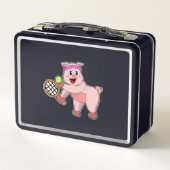 Varken in Tennis met Tennis racket (Achterkant)