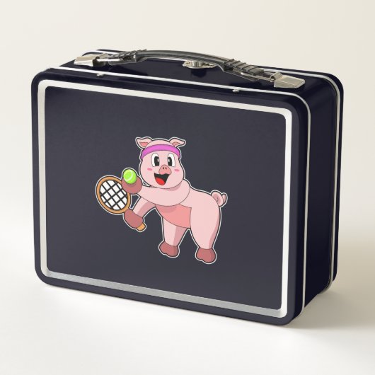 Varken in Tennis met Tennis racket (Achterkant)